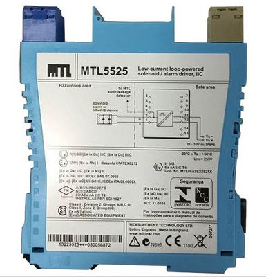 MTL5525	MTLの安全バリアの低い電流ループによって動力を与えられるソレノイドのAlamの運転者